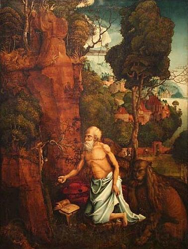 unknow artist The Penitent St Jerome in a landscape Spain oil painting art